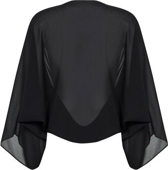 Maison Margiela Womens Black Draped Cropped Top Polyester Tops