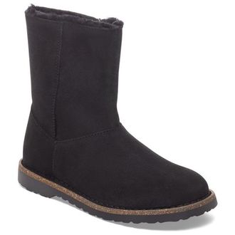 Birkenstock Uppsala Zip Suede Shearling Winterschuhe f&uuml;r Damen | grau/schwarz