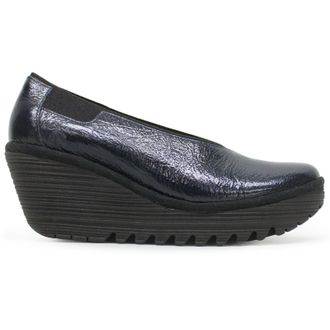 FLY London YOZA438FLY Rock Leather Womens Comfort Shoes - Navy - Size:UK 6