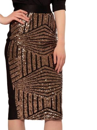 Gracia Glimerring Skirt In Black Gold
