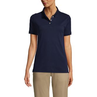 Lands End School Uniform Short Sleeve Interlock Polo Shirt in Classic Navy at Nordstrom, Size X-Large