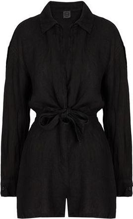 8 by YOOX LINEN SHORT CHEMISIER OVERALL