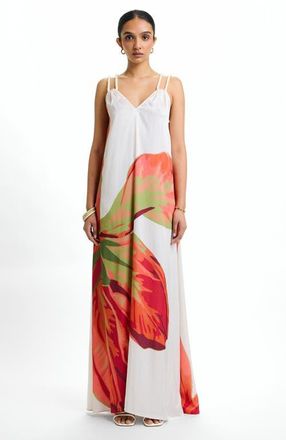 Diarrablu Jwana Strappy Maxi Dress Sira Rose at Nordstrom, Size 3X-Large