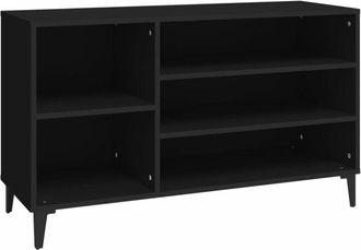 vidaXL Vidaxl - Mueble zapatero madera contrachapada negro 102x36x60 cm