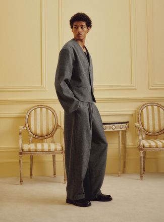 Le 31 Mens Micro-check pleated barrel pant Imported from Seoul