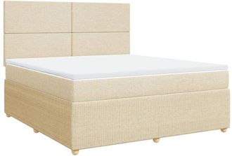 vidaXL Vidaxl - Cama Box Spring Con Colch&oacute;n Tela Color Crema 180x200 Cm