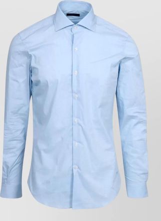 Fay long sleeve shirt curved hem buttondown collar