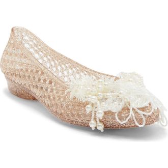 Jeffrey Campbell Wade-J Jelly Flat in Rosegold Glitter Combo at Nordstrom Rack, Size 10