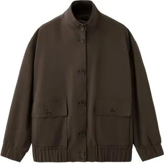 Mango Oversize Jacket in Chocolate at Nordstrom, Size X-Small