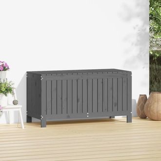 Berkfield Home Garden Storage Box Grey 115x49x60 cm Solid Wood Pine | Size: 115 x 49 x 60 cm