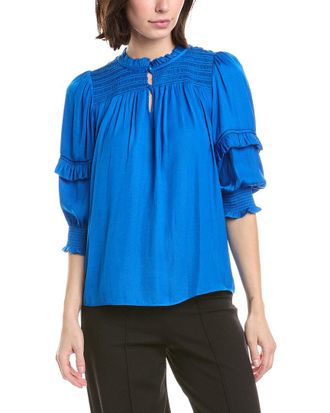T Tahari 3/4-Sleeve Crewneck Blouse
