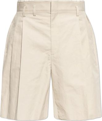 Maison Margiela Cotton Silk Shorts - Heren - Korte Broeken - Beige - L - Katoen - Korte Broeken