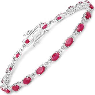 Diana M. Jewels Mozambique Ruby ( Better ) Oval 5x3mm - 19Pcs + White Diamond F/C Round 1.10mm( I1-I2/I color ) - 38Pcs ( Box Lock With Double Safety )