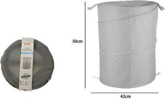 Trade Shop Trade Shop - Cesto Contenitore Porta Biancheria Bucato Giochi Pieghevole 42x50cm Grigio 79855
