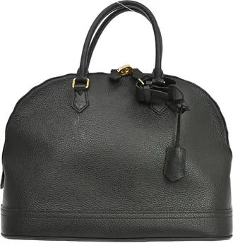 Louis Vuitton Parnassea Alma Handbag Taurillon Leather Black Leather Handbag (Pre-Owned)