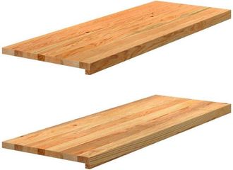 vidaXL Vidaxl - Alf&eacute;izares De Ventana 2 Uds Madera Maciza Roble Marr&oacute;n Claro