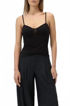 Closed Linger Top Cami In Black