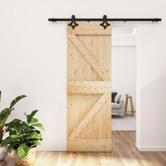 vidaXL Vidaxl - Puerta Corredera Con Herrajes Madera Maciza De Pino 70x210 Cm