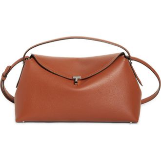 Toteme T-Lock Grained Leather Top Handle Bag in Sienna at Nordstrom