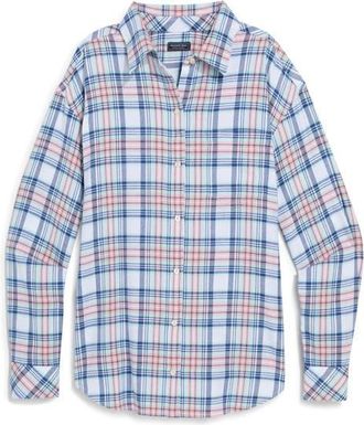Vineyard Vines Birdie Relaxed Fit Cotton Blend Flannel Button-Up Shirt in Peaches And Cream at Nordstrom, Size Medium