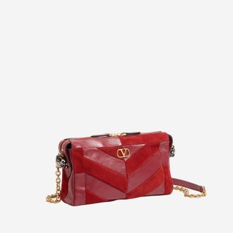 Valentino Garavani Womens Leather Shoulder Bag Panthea Red