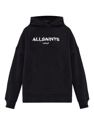 AllSaints Static graphic-print hoodie - Black