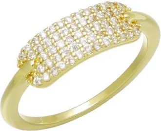 Adornia Adornia 14K Plated Cz Plate Ring