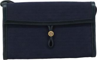 Gucci Gg Canvas Navy Canvas Shoulder Bag (Pre-Owned)