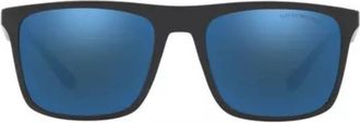 Emporio Armani Dark Blue Mirror Square Mens Sunglasses EA4097 501755 56