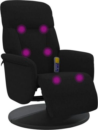 vidaXL Vidaxl - Sillón reclinable de masaje con reposapiés terciopelo negro