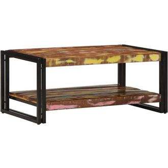 vidaXL Vidaxl - Coffee Table Multicolour 90x50x38 cm Solid Wood Reclaimed