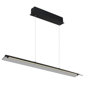 Netlighting Muriella Bar Pendant Matt Black Smoke Glass Shade LED 3000K