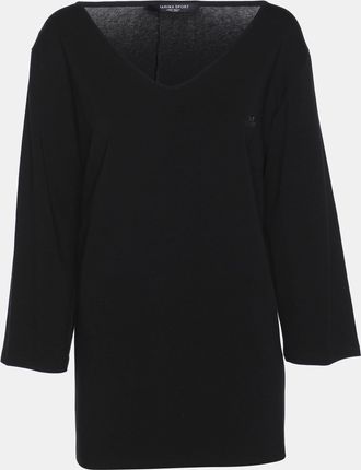 Marina Rinaldi Marina Sport By Marina Rinaldi Black Jersey Logo T-Shirt