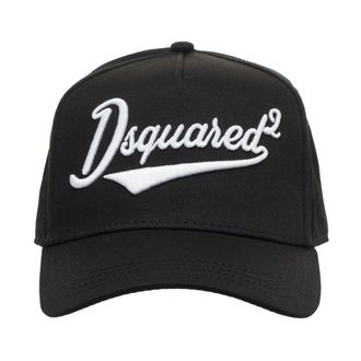 Dsquared2 Zwarte Baseballpet Logo Design Verstelbaar - Heren - Petten - Zwart - ONE Size - Katoen - Accessoires