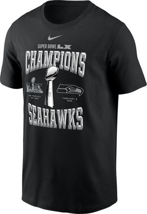 Nike Seattle Seahawks Super Bowl LX Champions Trophy Collection Nike Mens NFL T-Shirt in Black | N19900A78Z-0MZ