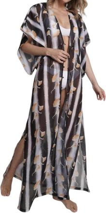 Sauipe Swimwear Amber Maxi Kaftan Beach Cover Up In Black