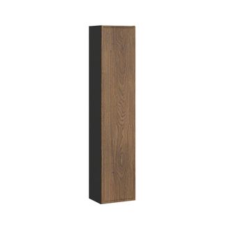 Petits Meubles Armario de ba&ntilde;o 1 puerta estratificado marr&oacute;n negro