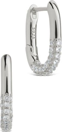 Sterling Forever Elke Shimmer Cubic Zirconia Huggie Hoop Earrings in Silver at Nordstrom Rack