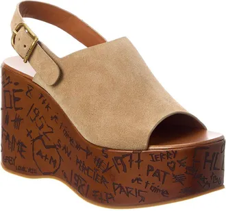 Chlo&eacute; Maxime Suede Wedge Sandal