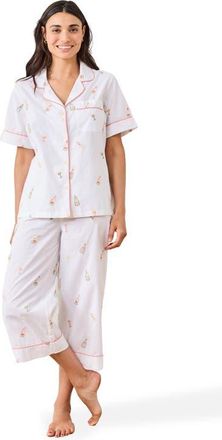 Printfresh Short Sleeve Top and Cropped Pants Set in Cloud at Nordstrom, Size X-Small