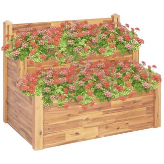 vidaXL Jardinera De 2 Niveles Madera Maciza De Acacia 110x75x84 Cm Vidaxl