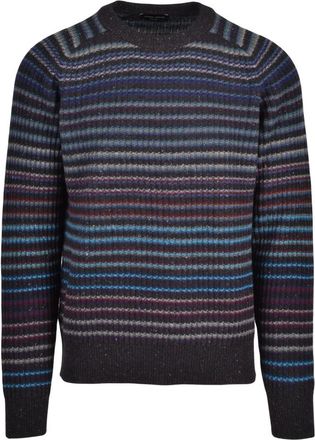 Roberto Collina Maglione Girocollo - Heren - Ronde hals truien - Veelkleurig - M - Wol - Truien & Vesten