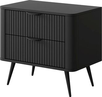 Vente-Unique Comodino 2 Cassetti Nero - Elonaria