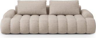 Cosmopolitan Design Sof&aacute; cama con ba&uacute;l de almacenaje 4 plazas tejido estructural arena