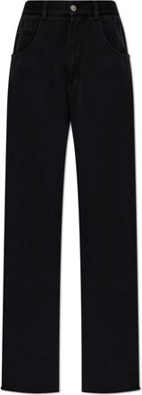 Maison Margiela Wijde joggingbroek - Dames - Regular Fit Jeans - Zwart - S - Katoen - Jeans