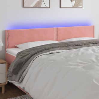 vidaXL Cabecero Con Led De Terciopelo Rosa 180x5x78/88 Cm Vidaxl