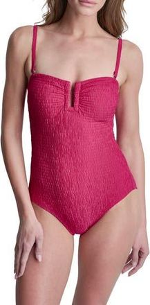 DKNY U-Wire Bandeau One-Piece Swimsuit in Amalfi Pink at Nordstrom Rack, Size X-Small
