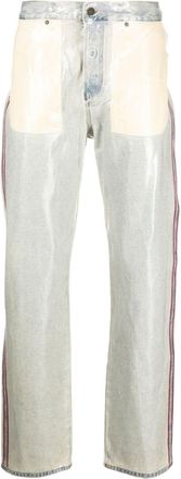 Diesel side-stripe straight-leg jeans - men - Cotton/Polyurethane - 28/32 - Blue