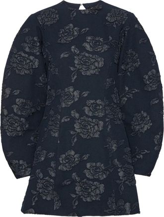 Rotate Mini-jurk met bloemen jacquard - Blauw
