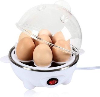 OEM Cocedor De Huevos, Capacidad Para 7 Huevos, Multifuncional, El&eacute;ctrico, Huevos Cocidos Al Vapor Sellados Autom&aacute;ticamente, 350 W, Escalfa, Blanco